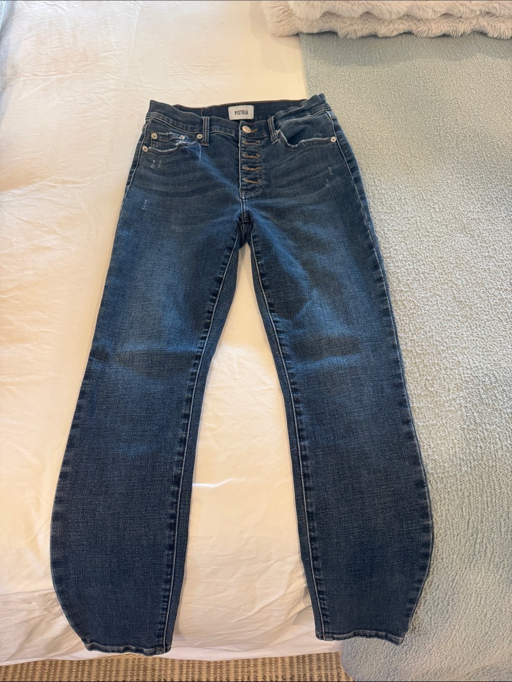 pistola Women's Dark Wash Button-Fly Boyfriend Jeans